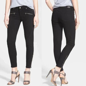 RARE Paige Jane Ankle Zip Ultra Slim Skinny Black Overdye Jeans Size 29